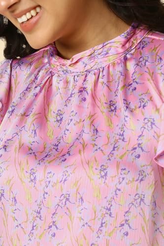 Allen Solly Women Pink Print Casual Top