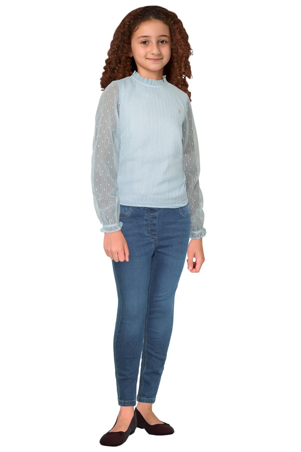 Allen Solly Girl's Regular Fit Blouse (AGTSERGFX53759_Blue