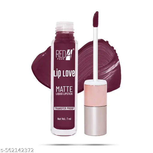 RED 4 Lip Love Matte Liquid Lipstick | Transfer Proof | Smooth Texture | Hydrating | Long Lasting | Water-proof Full Coverage Liquid Lipstick (133,7ml)