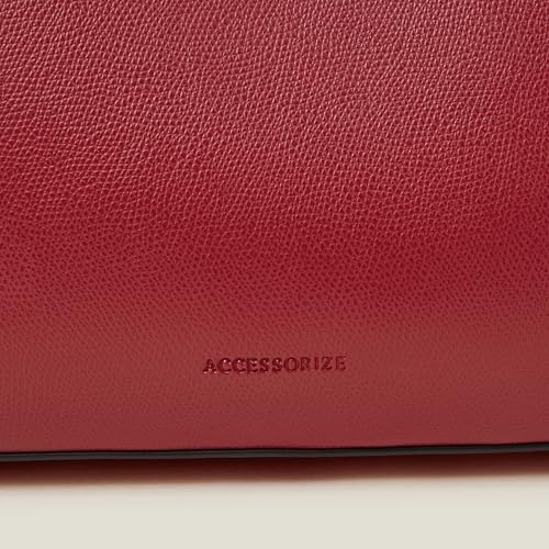 Accessorize London Women's Red Faux Leather Tote Bag