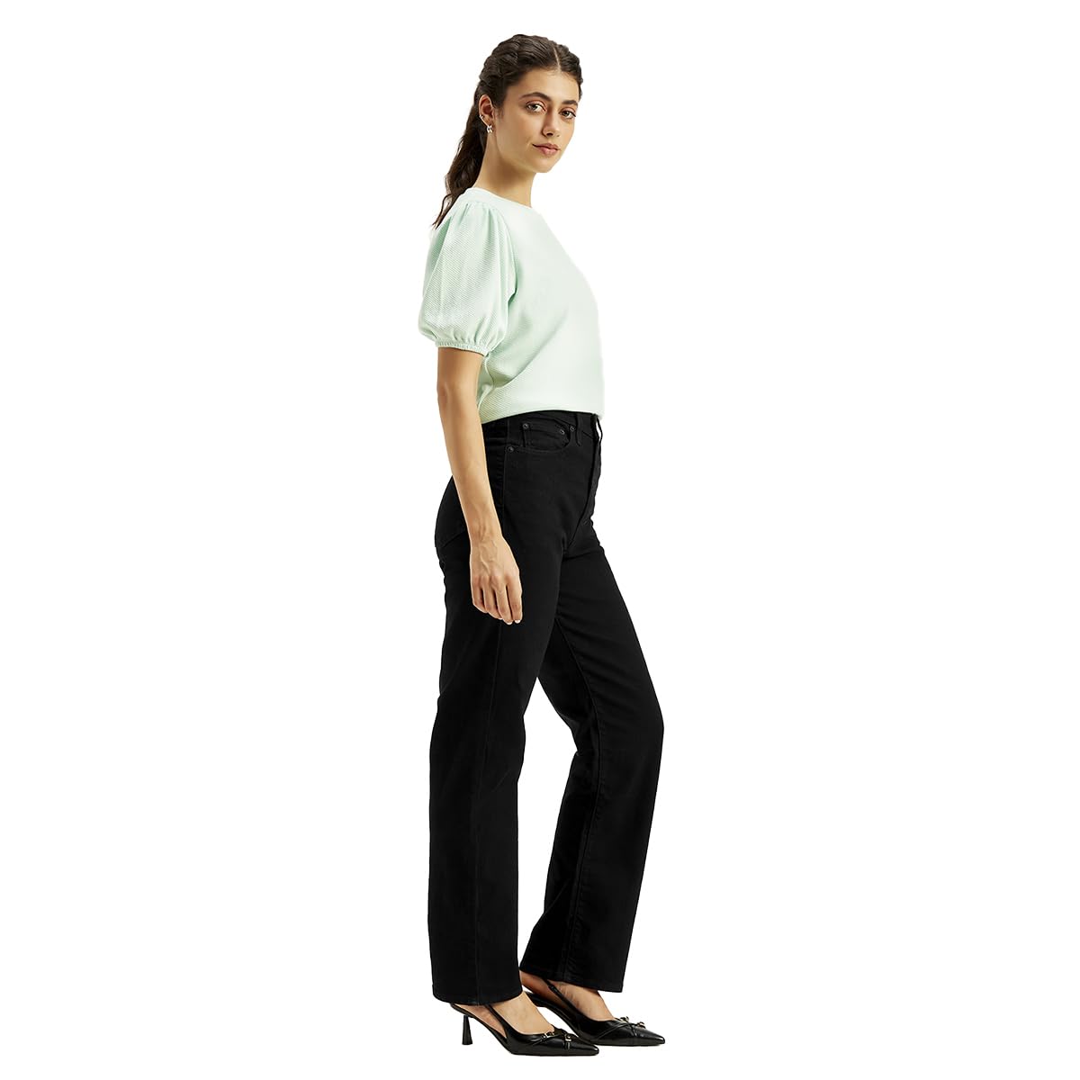 Levi's Women's Regular Jeans (A7713-0014_Zircon, High Rise, Black)