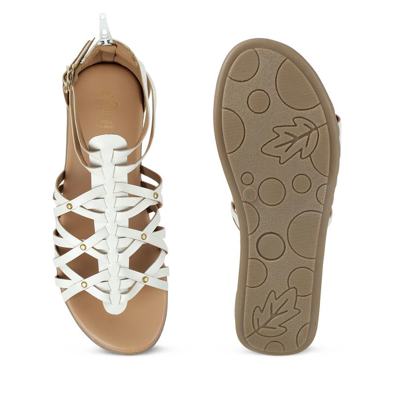 tresmode GREEK White Women's Casual Platform Flats in Size 6 UK / 39 EU