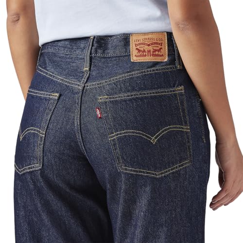 Levi's Women's Dark-Blue Loose Bootcut Fit Mid Rise Jeans