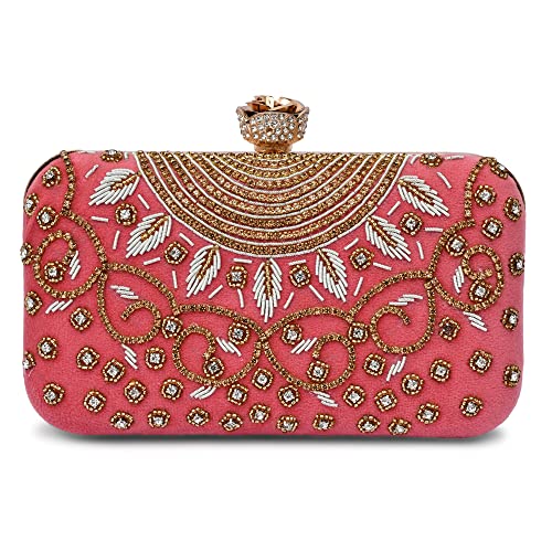 For The Beautiful You Baby pink Rose Neck Women's Clutch