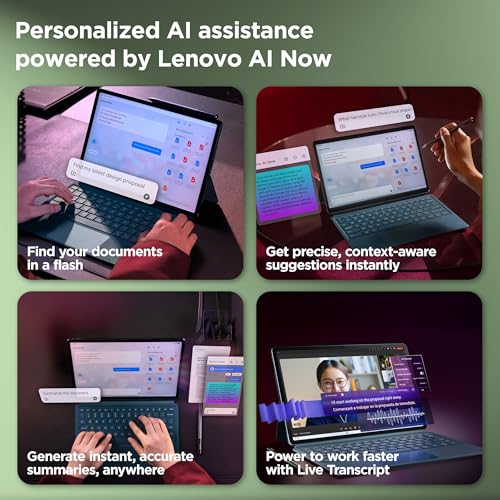Lenovo Yoga Tab Plus Smartchoice AI Tablet with Pen + Keyboard |12.7" Display, 3K Resolution, 144 Hz|16GB RAM, 512GB ROM|Snapdragon 8 Gen 3|10200 mAh|6 Speakers|USB 3.0 with DP-Out|1Year ADP Free|Teal