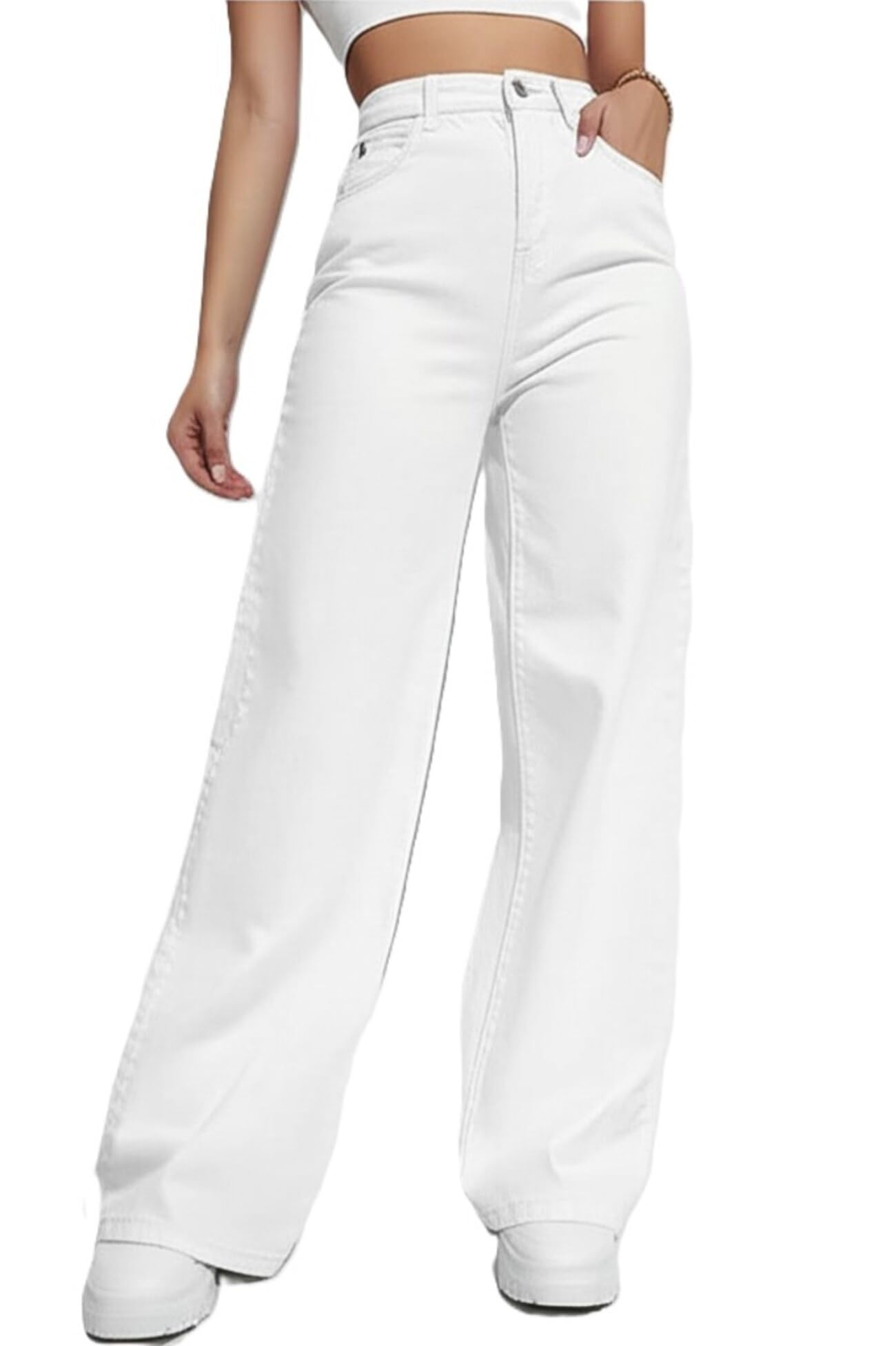 Ben Martin Baggy Jeans for Women || Women,s Loose Jean Pants || Oversized Jean's for Women's || Wide Leg Jean,s for Woman || Casual Jins for Woman's || Loose Jin Pant for Woman,s White - 36
