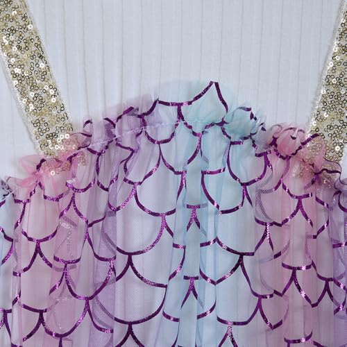 Hopscotch Girls Mermaid Dreams Mock Layered Dress in Multi Color for Age (2-3 Years)