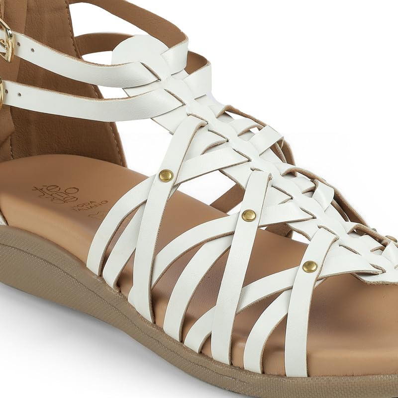 tresmode GREEK White Women's Casual Platform Flats in Size 6 UK / 39 EU