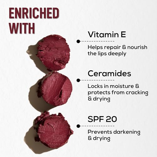 RENEE Colorlock Transfer Not Lip Crayon with Sharpener, SPF 20, Waterproof, Smudgeproof, Lightweight & Long Lasting, Intense Color Payoff with Ultra Matte Finish, Enriched with Vitamin E, Grace 3gm