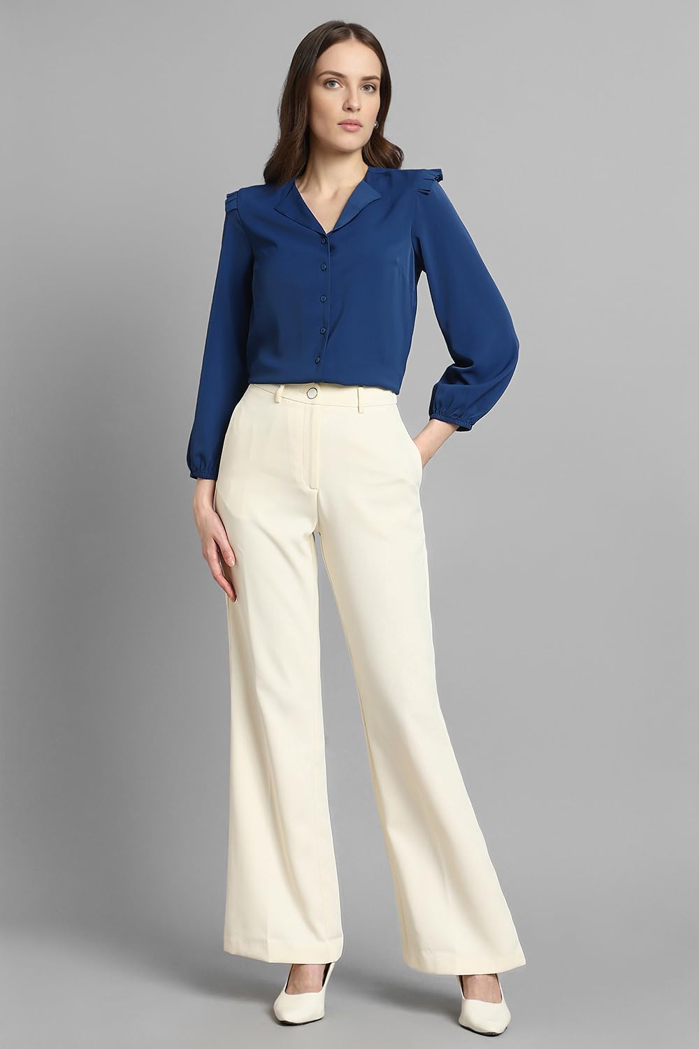 Van Heusen Women Polyester Regular Fit Shirt (VWSFFRGF022150_Navy, 2XL