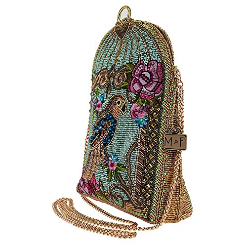 Mary Frances Pretty Parrot Beaded Handbag – Bird Embellished Crossbody Evening Shoulder Bag for Travel, Weddings, Parties – Multicolor
