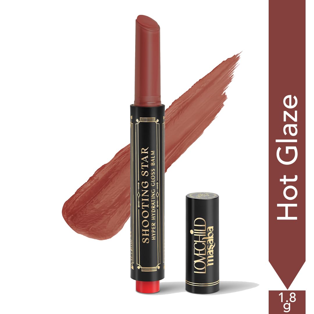 LoveChild Masaba Hyper Hydrating Gloss Balm Stick (Dark Brown) | 3-in-1 Plumping Lip Gloss Balm For High Shine | Enriched with Peptide, Squalene & Jojoba For Hydration | Hot Glaze, 1.8g