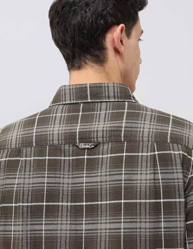 U.S. Polo Assn. Denim Co. Men's Twill Tartan Checked Shirt (UDSHT1974_Olive_40)