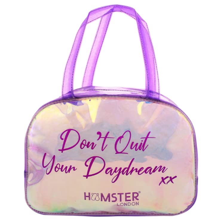 HAMSTER Polyester London Shiny Boston Bag, Handbag for Womens, Girls (Purple, Size: 32X12X25 cm)