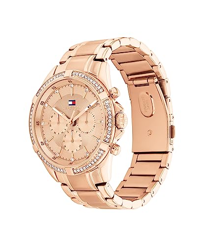 Tommy Hilfiger Kenzie Quartz Multifunction Rose Gold Dial Rose Gold Stainless Steel Strap Watch for Women