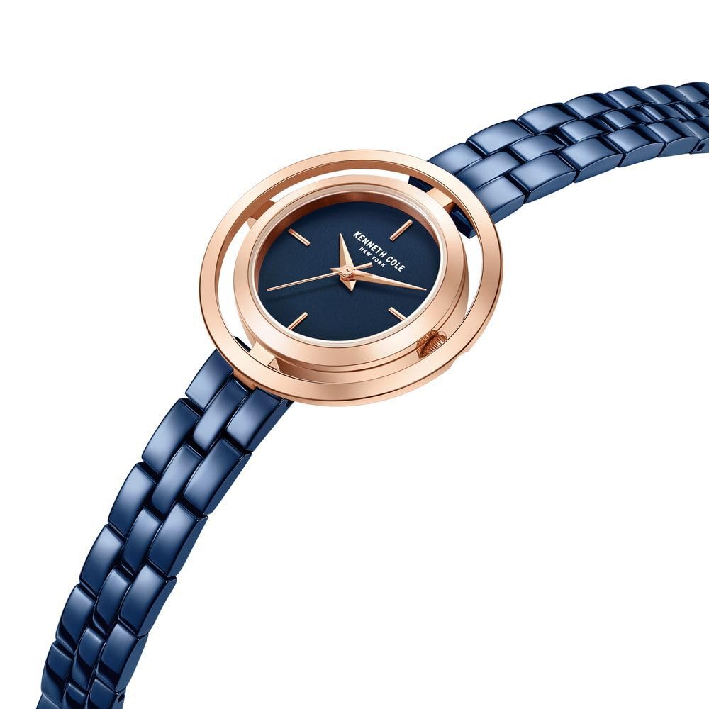 Kenneth Cole Quartz Analog Blue Dial Stainless Steel Strap Watch for Women-KCWLG2237103LD