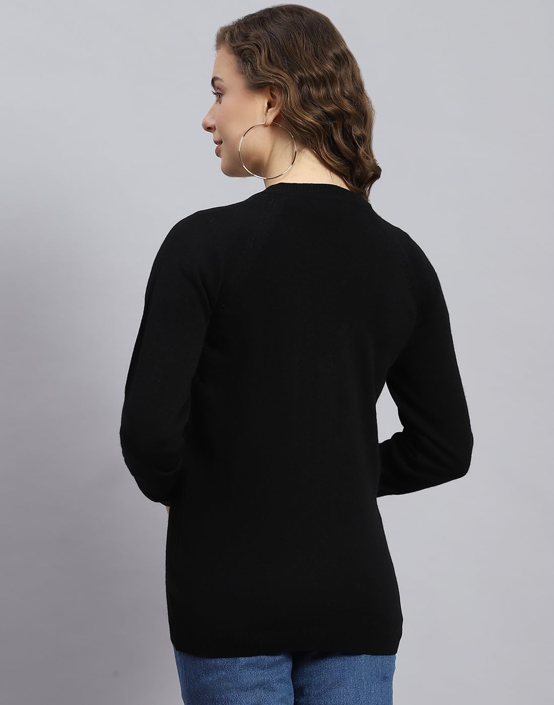 Monte Carlo Womens Brinjal Solid V Neck Full Sleeve Cardigan Sweater (1230527VN-1147-38)