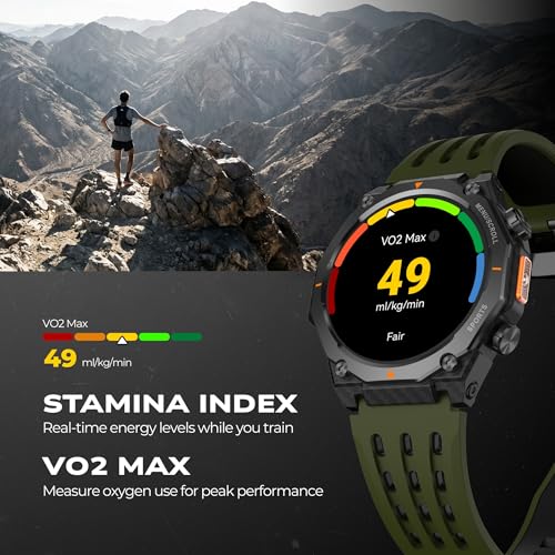 Fastrack Xtreme Adventure Smartwatch with 1.43” AMOLED Display, Dual Push Button, GPS, ABC, 1ATM, Inbuilt Torch, 100+ Multisports, Dual Tone Strap, BT Calling, HRM, SpO2 & Multiple Menu Styles - Black