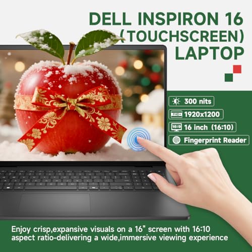 Dell 16 Touchscreen Laptop Computer - Intel 10-Core 7 150U (up to 5.4 GHz), 32 GB DDR5 RAM, 2 TB SSD, 16" FHD+ Touch Display, Backlit KB, Wi-Fi 6, Copilot AI, Windows 11 Pro, Black