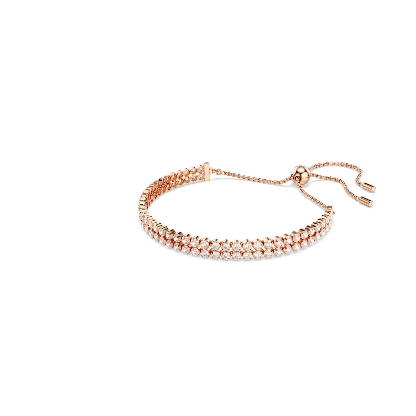[Official] [Swarovski] Matrix Tennis Bracelet, Round Cut, White, Rose Gold Tone Plating, ワンサイズ, Crystal, No Gemstone