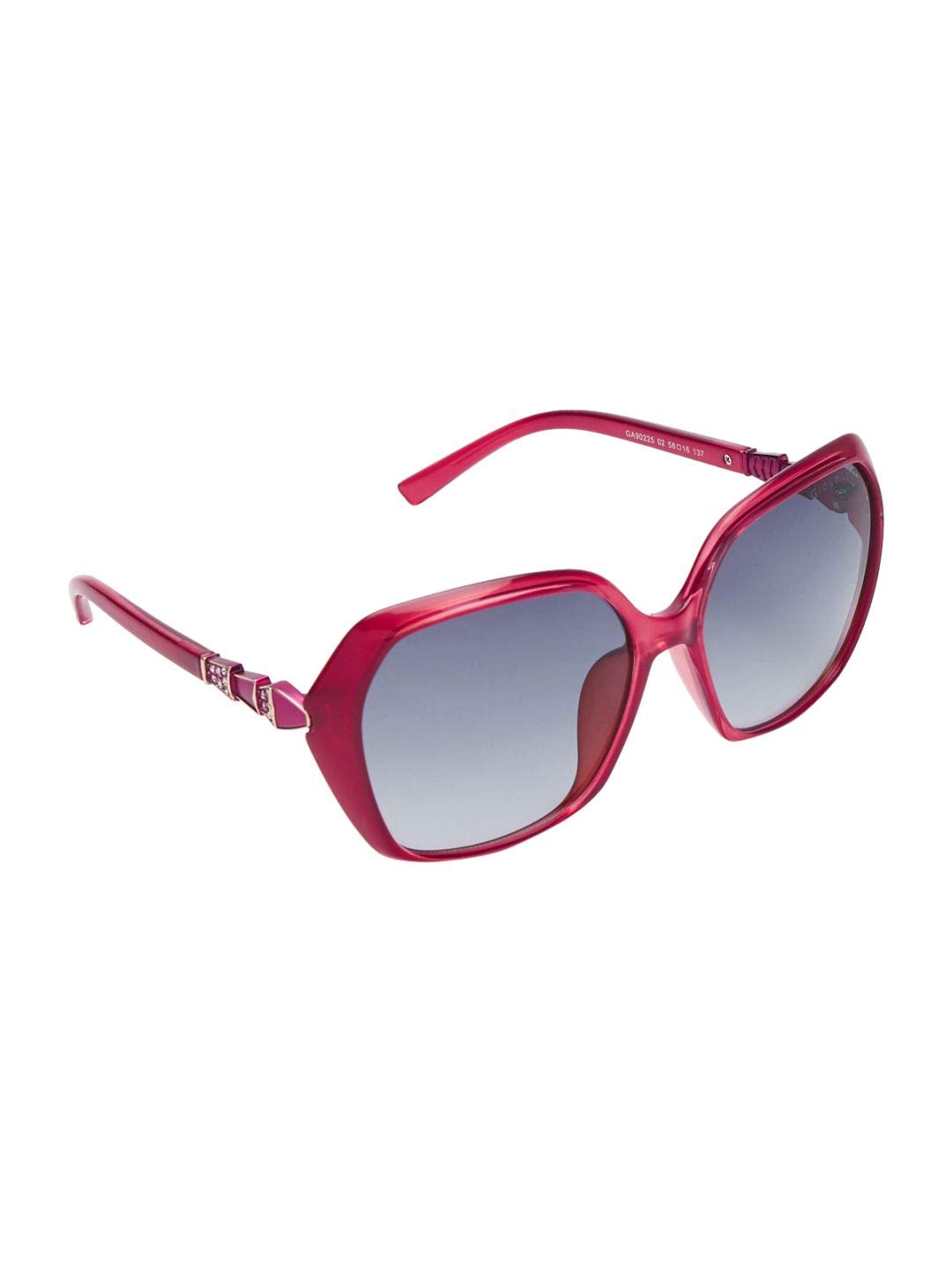 Giordano Women's Oversized UV Protected Non-Polarized Sunglasses (Red Frame, Grey Lens) (Medium)