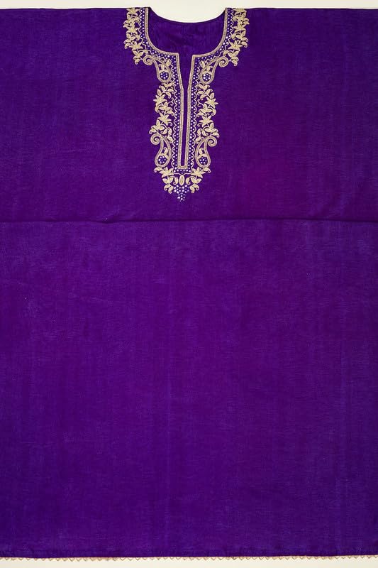 Soch Womens Purple Silk Blend Embroidered Unstitch Dress Material With Mirror Work