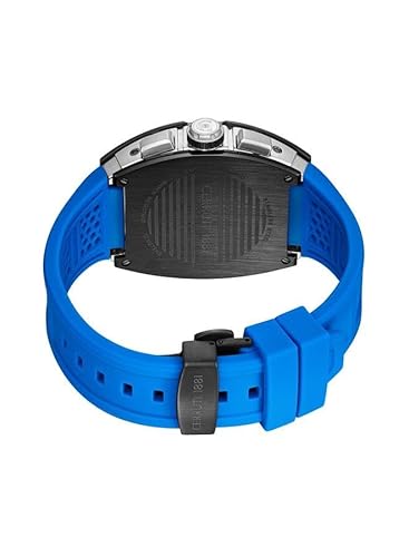 Cerruti 1881 Ovaro Analog Watch For Men Sapphire Coated Curve Glass And Silicone Strap 51mm Water Resistant 5 ATM, Blue, strap
