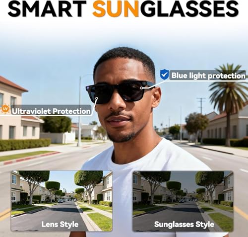 Air Vision AI Smart Glasses with 8MP HD Camera for Hands-Free Photo and Video | AI Voice Assistant | Object Recognition | Bluetooth 5.3 | Dual Mic Noise Reduction Smart Wearable for Daily Use (B39)