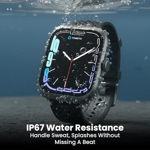 Toreto Eclipz Arc Smartwatch with 1.81" IPS Display, Bluetooth Calling, IP67 Water Resistance, 22mm Silicone Strap, 12-Day Battery, iOS & Android Compatible (Arctic Silver)