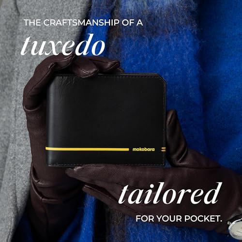 MOKOBARA Stash Bifold Wallet Leather Original RFID Blocking Purse Black
