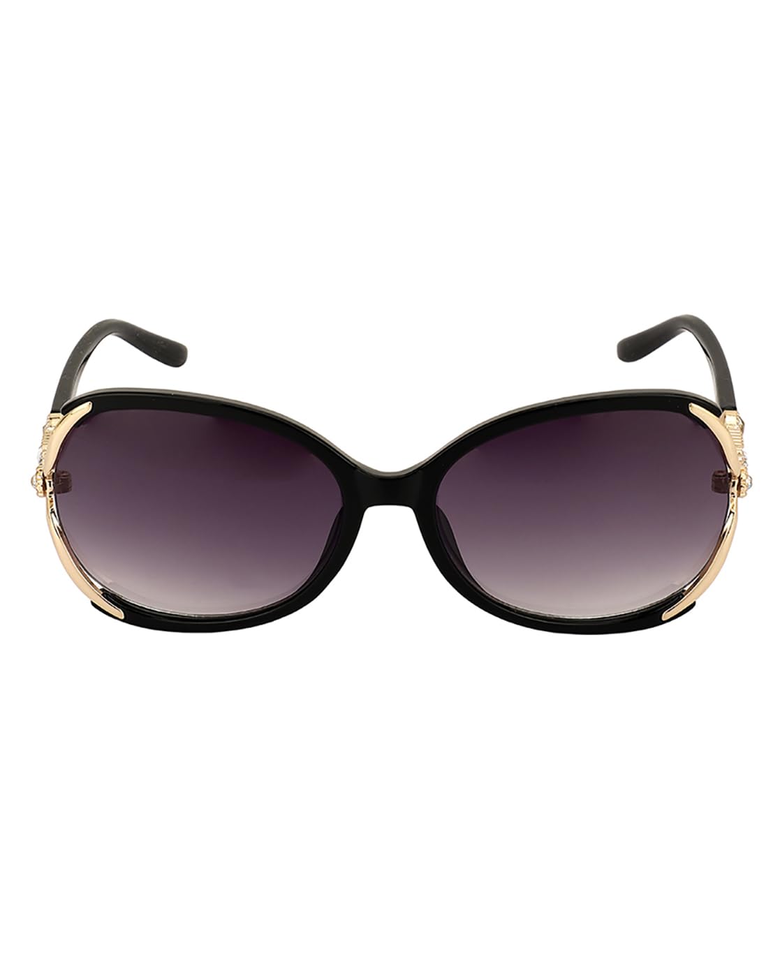 Carlton London Premium Black & Gold Toned UV Protected Lens Oversized Sunglass for women