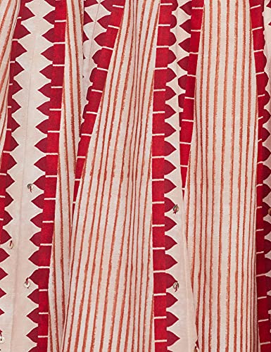 W for Woman Red and Ecru Arkali Skirt_20FEW50287-114228_M