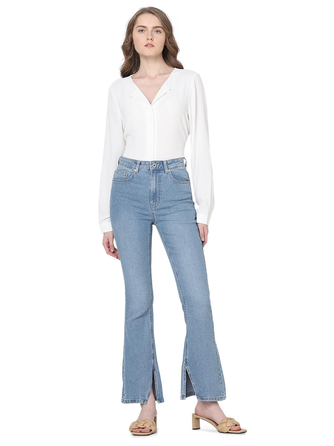 Vero Moda Women's Fitted Jeans (10323908-Light Blue Denim_Light