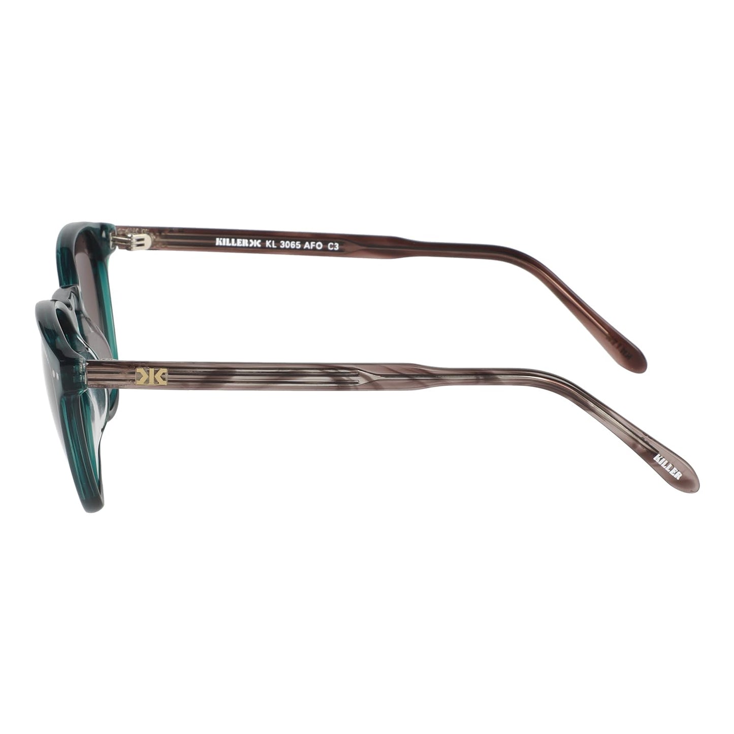 KILLER Women Sunglass - Round Shaped Polycarbonate Lens Sunglasses For Women & Girls, Color - Frame - Green, Lens - Grey