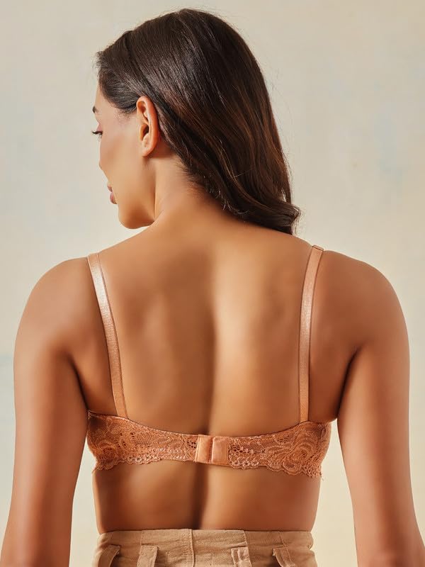 Clovia Women's Printed Padded Non-Wire Full Cup T-Shirt Bra (BR1922P18_32C_White)