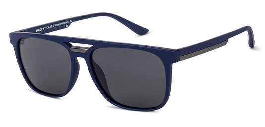 VINCENT CHASE EYEWEAR By Lenskart|Full Rim Square Branded Latest And Stylish Sunglasses|Polarized And 100% Uv Protected|Men & Women|Large|Vc S12644, Blue