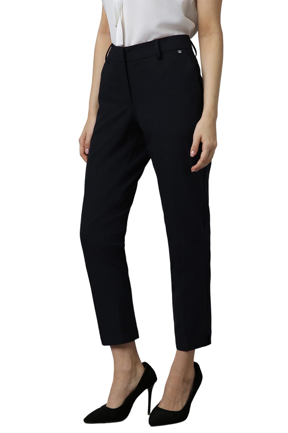 Allen Solly Women's Regular Pants (AHTFCRGFX46141_Black
