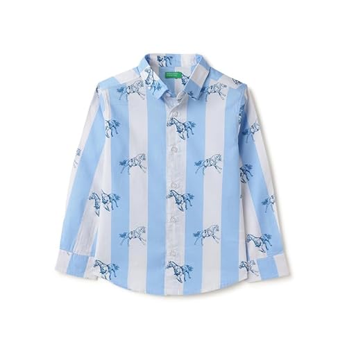 United Colors of Benetton Regular Fit Spread Collar Stripes Shirt