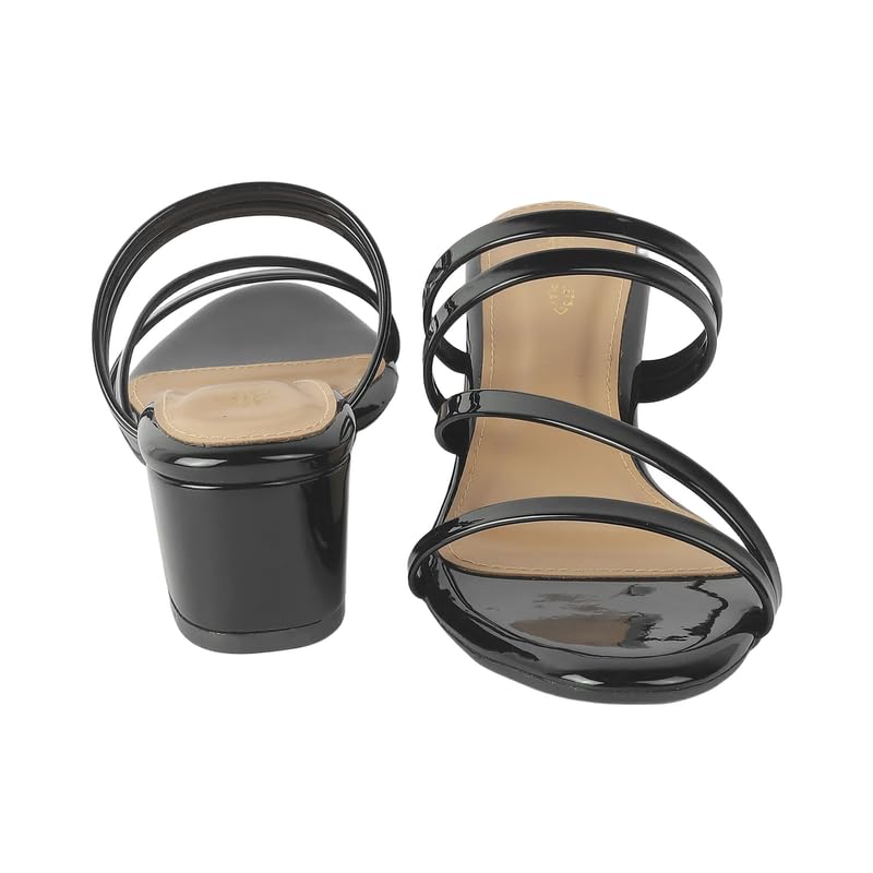 tresmode Teuice Women's Black Block Heel Sandals in Size 4 UK / 37 EU