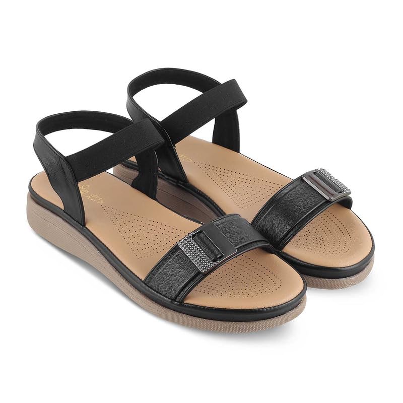 tresmode 239-STEPI BLACK SMART CASUAL FLATS EU/38 UK/5