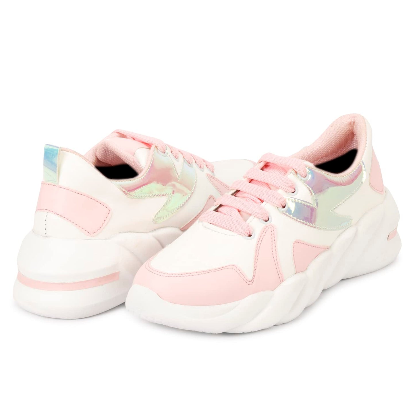 XE Looks 100% Vegan Leather Women's Pink Comfortable Shoes for Daily Walking