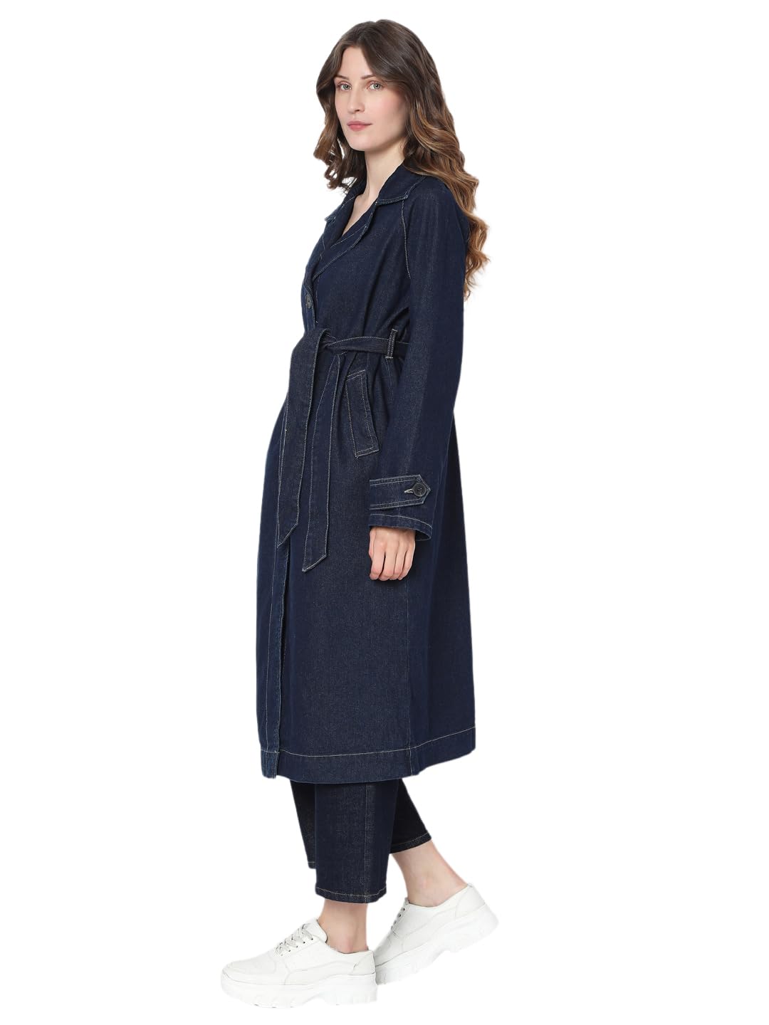 Vero Moda Women's Regular Fit Dark Blue Coat