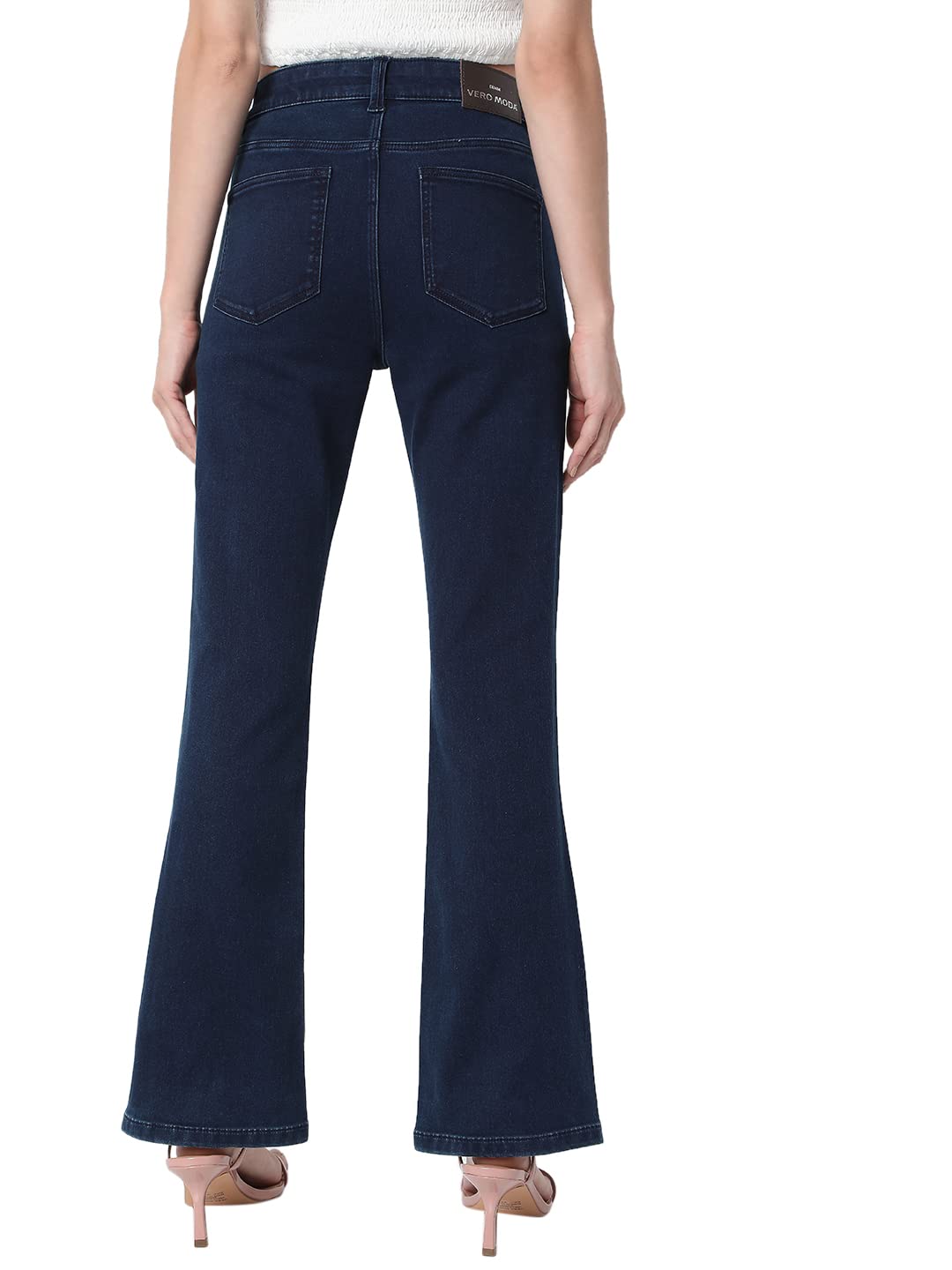 VERO MODA Women's Bootcut fit Blue Classic Jeans_30