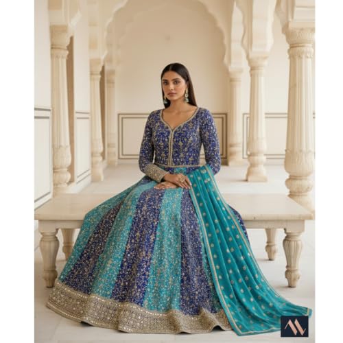 Neel Utsav | Elegant Anarkali gown with a graceful flared silhouette
