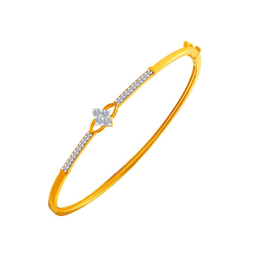 P.C. Chandra Jewellers 18Kt Yellow Gold And Diamond Bangle For Women