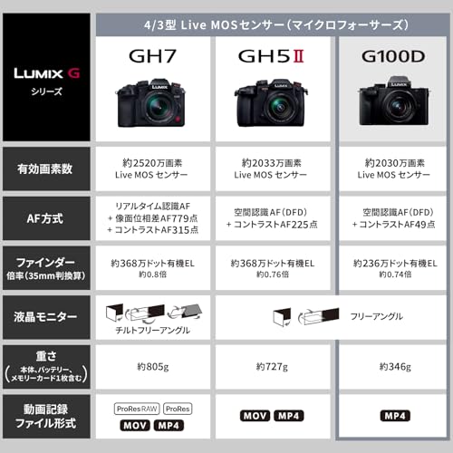 Panasonic DC-G100DW-K Compact and Lightweight Mirrorless SLR Camera Lumix Double Zoom Lens Kit, Black