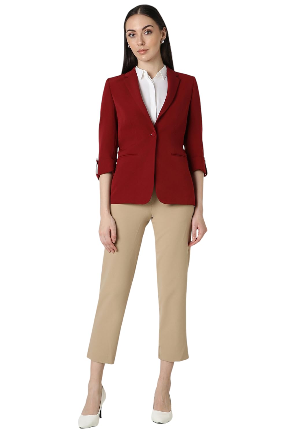 Van Heusen Women's Blazer (VWBZFRGF532278_Maroon