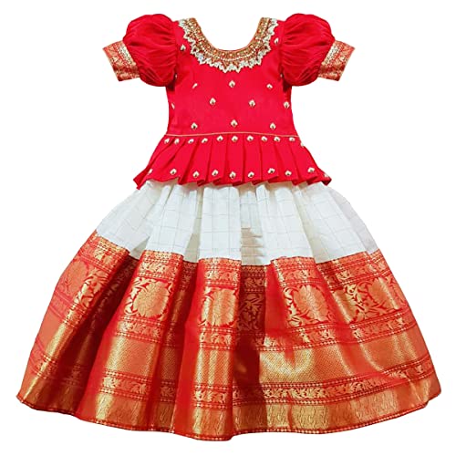Wommaniya Impex Girls Lehenga Choli Ethnic Wear Embroidered Lehenga Choli