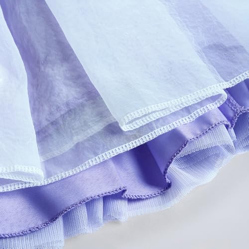 Hopscotch Girls Lavender Short Sleeves Floral Applique Dress for Age (4-5 Years)