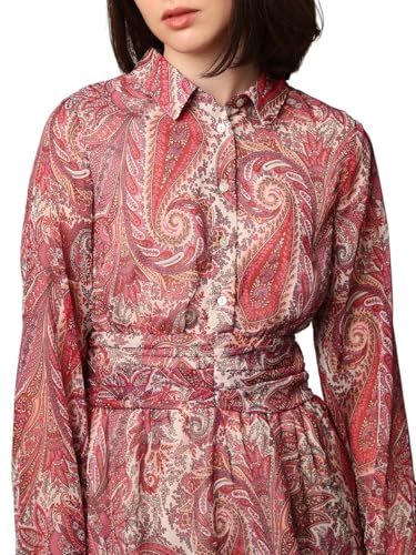 ONLY Women Paisley Printed Casual Red Shirt Dress
